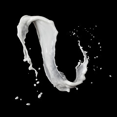 Image showing milk splash isolated on black background