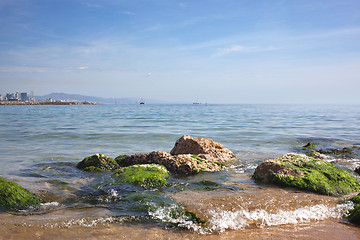 Image showing Barceloneta beach in Barcelona, Spain