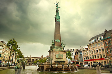 Image showing Fountain in honor of Jules Anspach, Brussels, Belgium