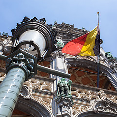 Image showing Belgium flag on Grand Place in Brussels