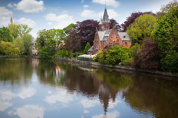 Image showing Spring landscape in Love lake - Bruges, Belgium