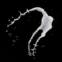 Image showing milk splash isolated on black background