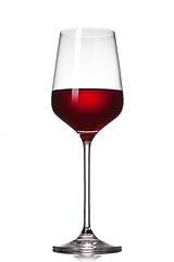 Image showing Red wine in glass isolated on white