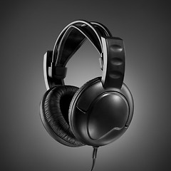 Image showing Headphones on grey background