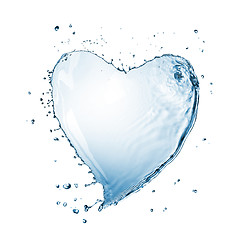 Image showing Heart of water splash isolated on white