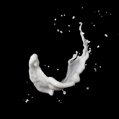 Image showing milk splash isolated on black background