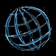 Image showing abstract globe from water splashes isolated on black