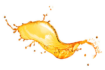 Image showing orange water splash isolated on white