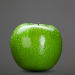 Image showing green apple isolated on grey