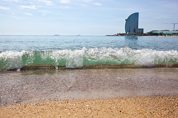 Image showing Barceloneta beach in Barcelona, Spain