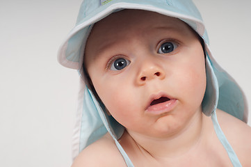 Image showing Baby boy in blue hat