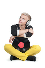 Image showing Man with vinyl record