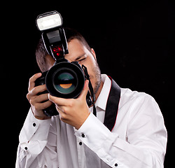 Image showing Photographer with camera