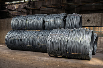 Image showing Large coil of Aluminum wire