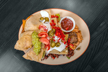 Image showing Delicious mexican food on a plate