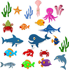 Image showing Sea life cartoon background