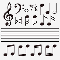 Image showing Vector icons set music note