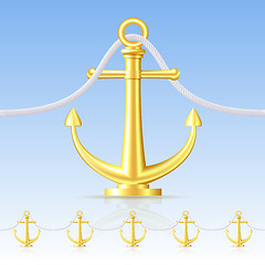 Image showing Seamless fence featuring an gold anchor.