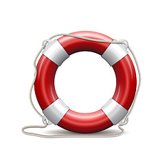 Image showing Red life buoy.