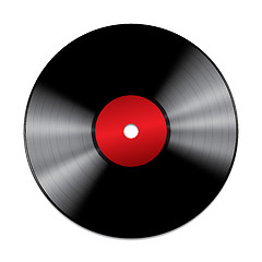 Image showing Black vinyl record isolated on white background