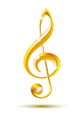 Image showing Gold treble clef
