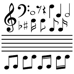 Image showing Vector icons set music note