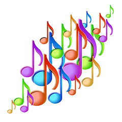 Image showing Music note background design.