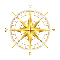 Image showing Golden compass rose