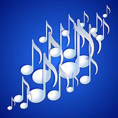 Image showing Music note background design.