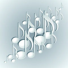 Image showing Music note background design.
