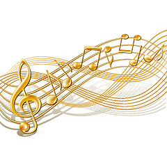Image showing Musical notes staff background on white.