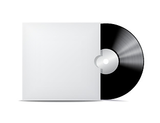 Image showing Vinyl record in blank cover envelope.