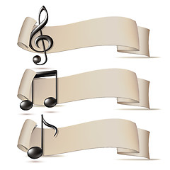 Image showing Set of banners with music icons.