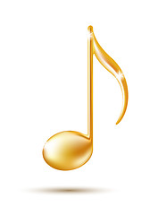 Image showing Golden Music Note Sign.
