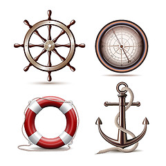 Image showing Set of marine symbols