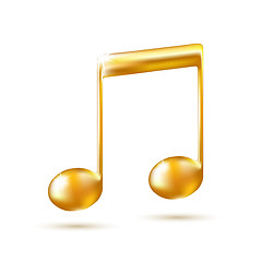 Image showing Golden Music Note Sign.