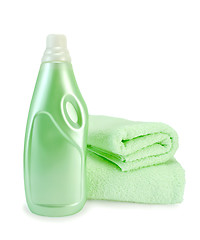 Image showing Fabric softener and towel green