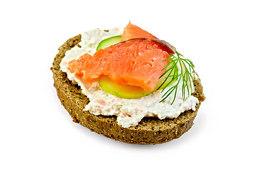 Image showing Sandwich with smoked salmon and cream