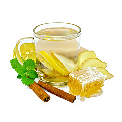 Image showing Tea ginger with mint and honey in a mug