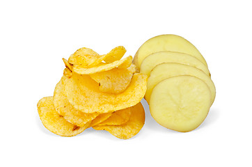Image showing Chips with sliced potatoes