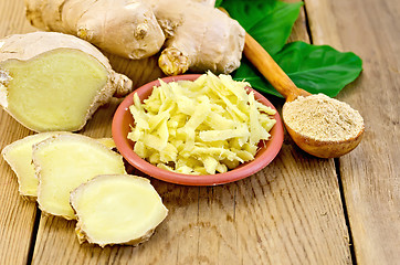 Image showing Ginger grated in a bowl with the powder in the spoon