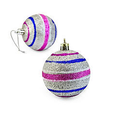 Image showing Christmas balls striped
