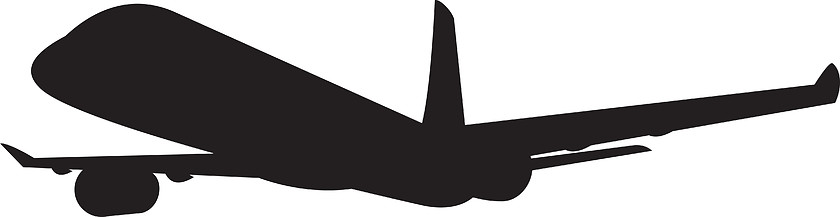 Image showing Commercial Jet Plane Airline Silhouette 