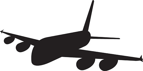 Image showing Commercial Jet Plane Airline Silhouette 