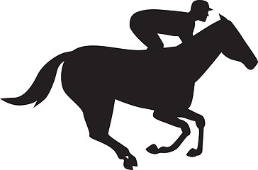 Image showing Horse Racing Side Silhouette
