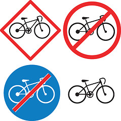 Image showing Bicycle Road Sign Symbol