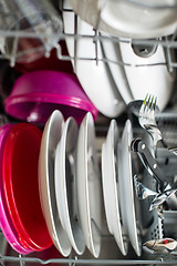 Image showing Dishwasher after cleaning process - shallow dof