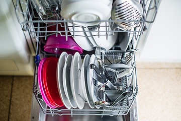 Image showing Dishwasher after cleaning process - shallow dof