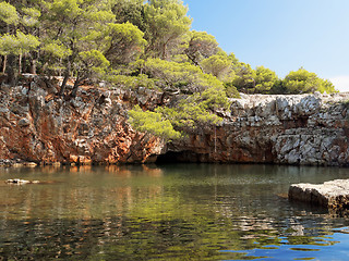 Image showing Small pool of water, Lokrum island, Croatia