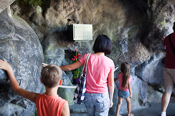 Image showing Family in the Grotto in Lourdes